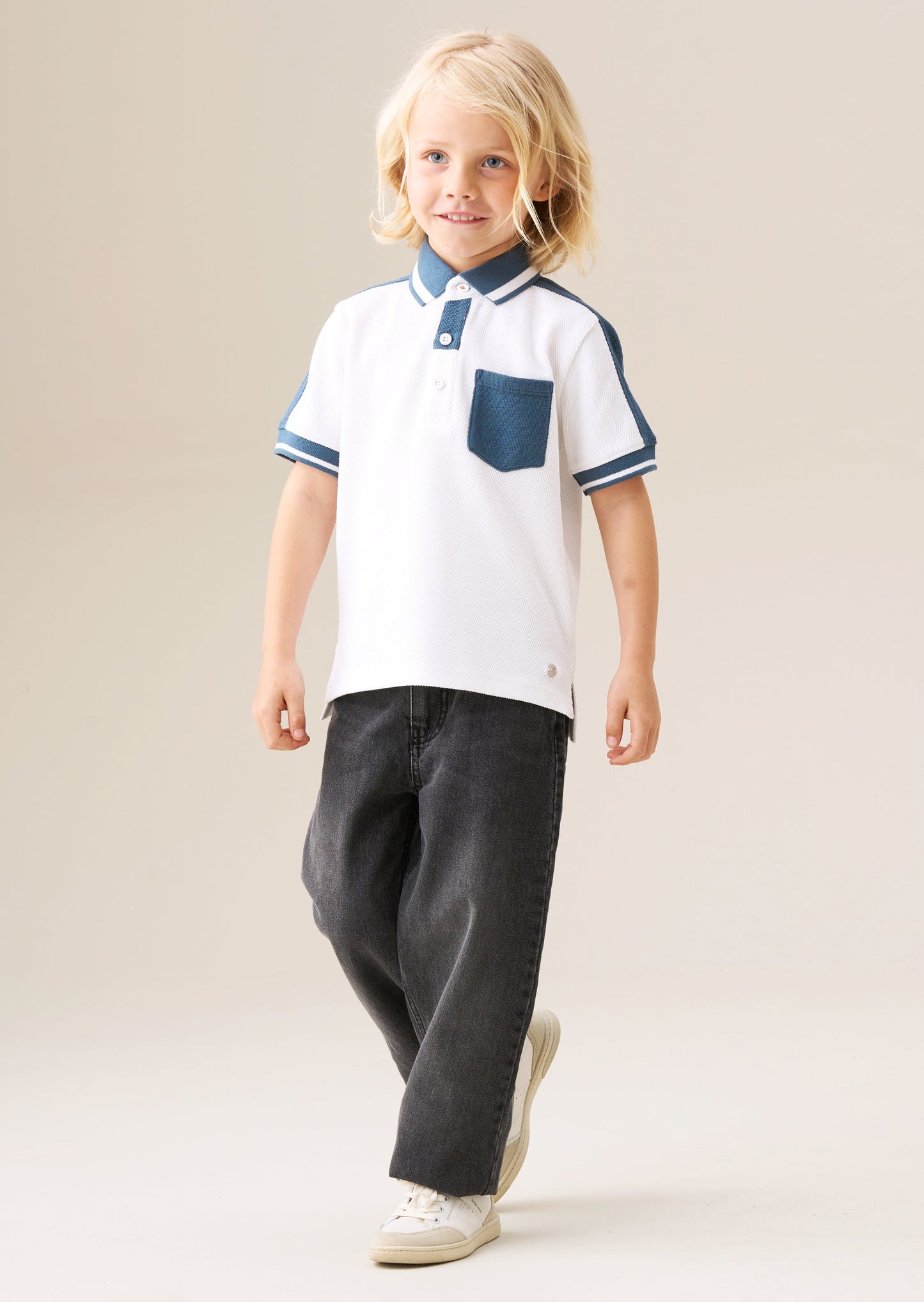 Nolan Popcorn Knit Polo Shirt