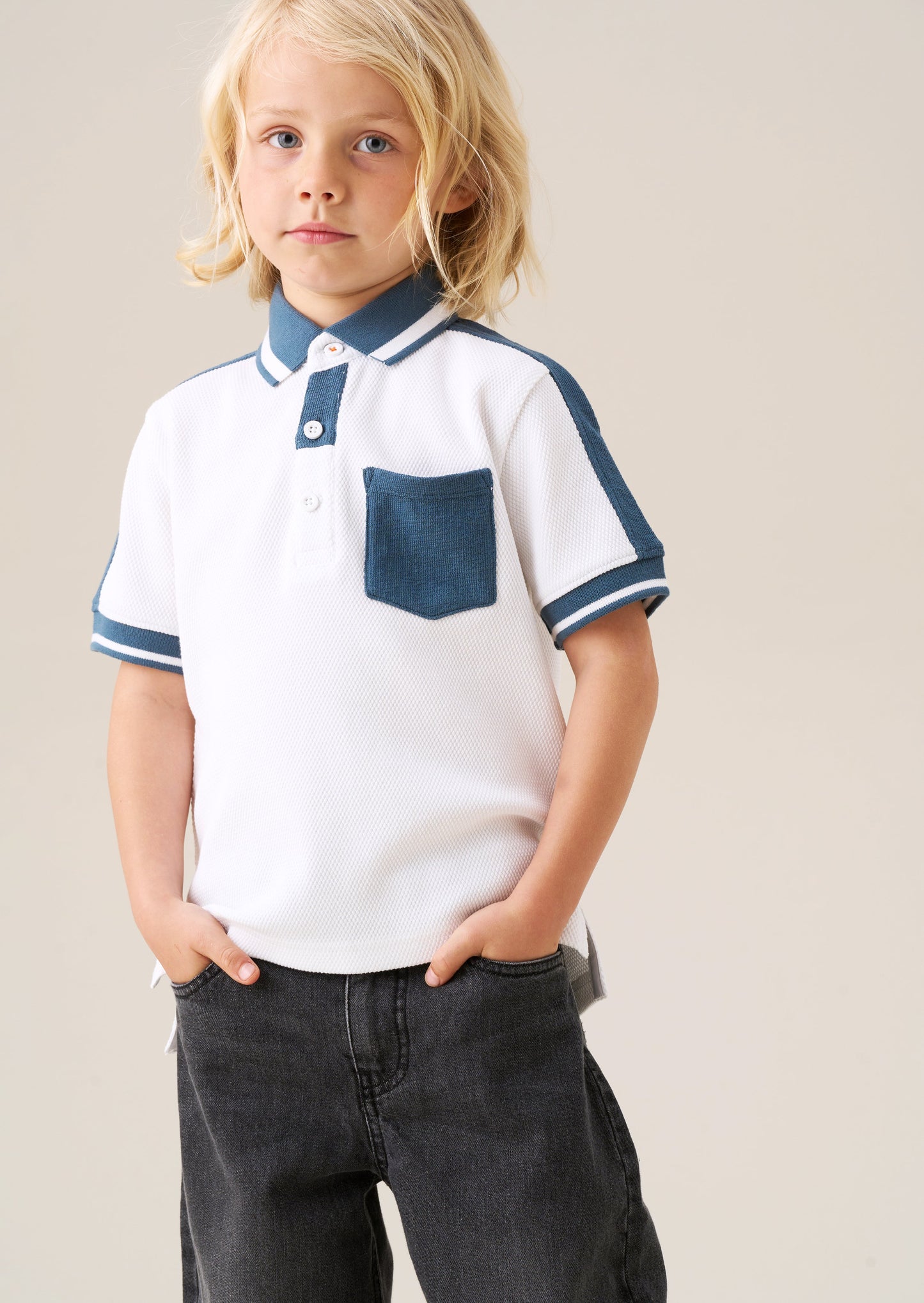 Nolan Popcorn Knit Polo Shirt