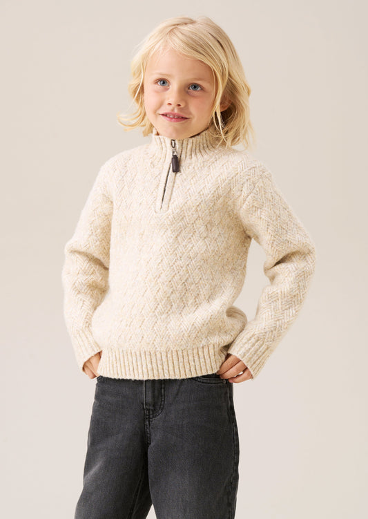 Connor Cable Knit Zip Neck