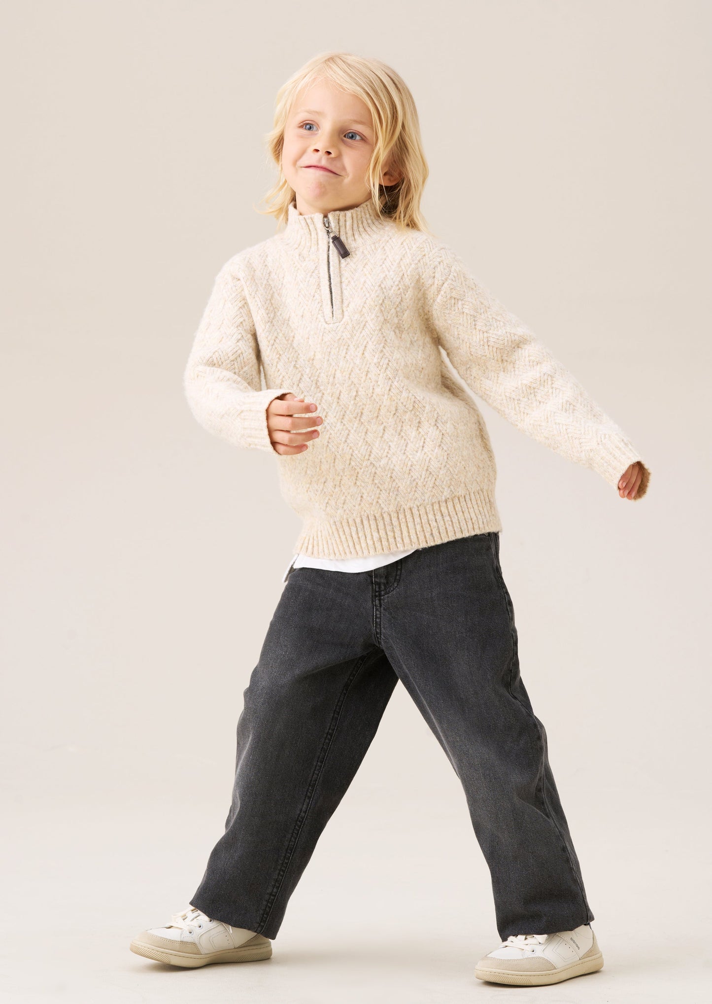 Connor Cable Knit Zip Neck