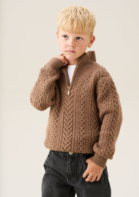 Colin Zip Neck Cable Jumper