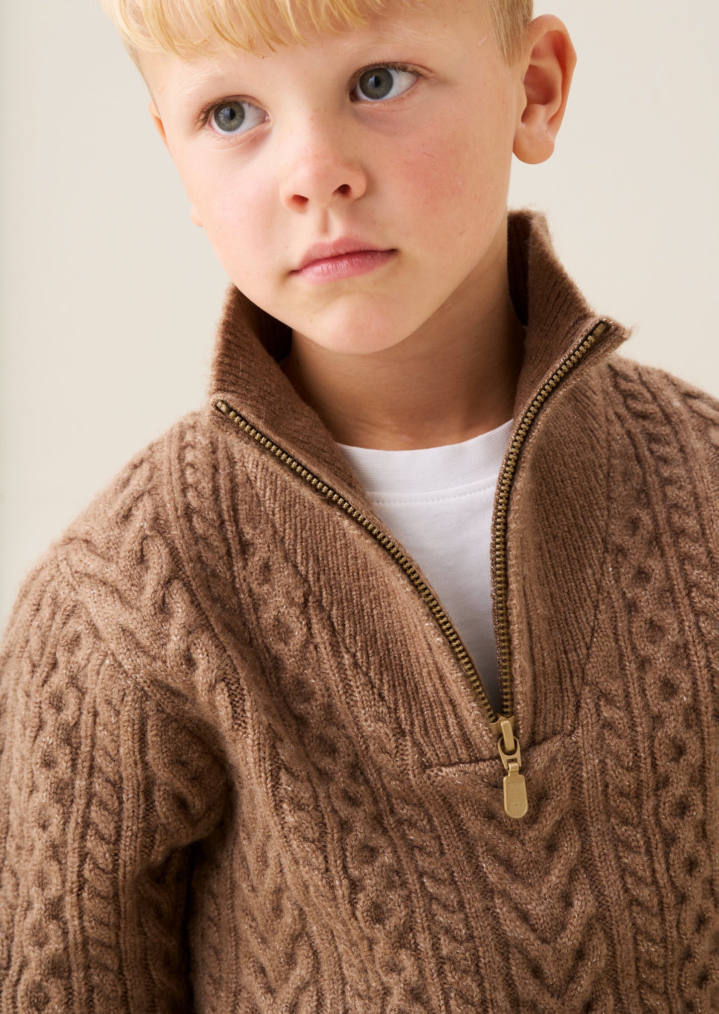 Colin Zip Neck Cable Jumper