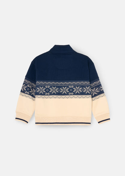 Ayden Zip Neck Fairisle Sweat