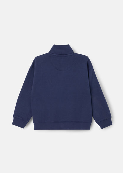 Griffin Zip Neck Cut And Sew Sweatshirt