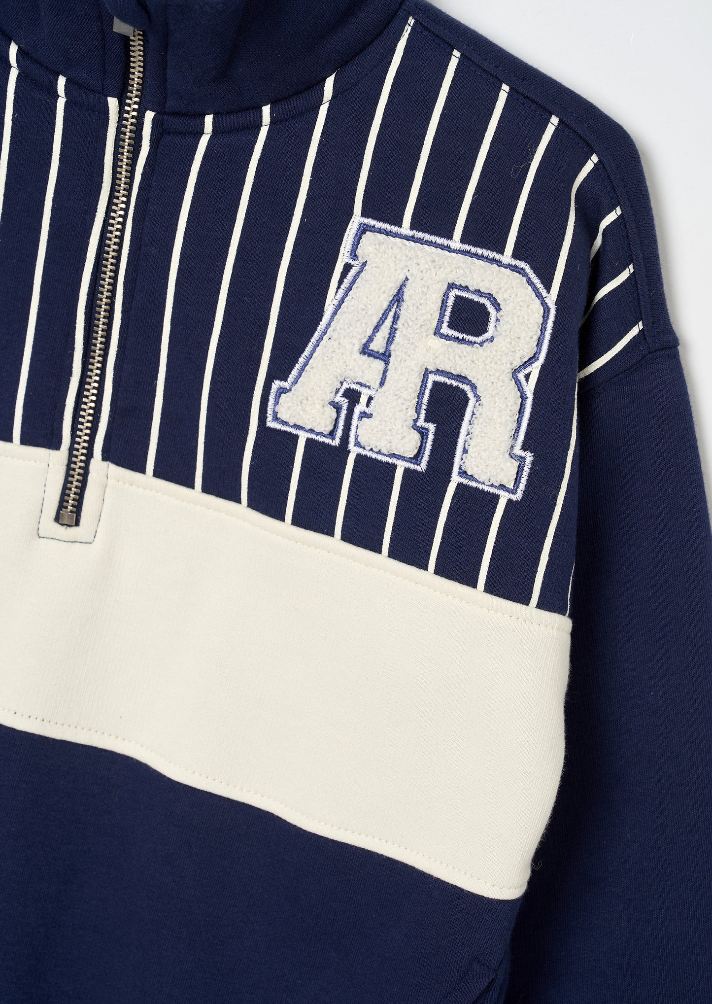 Griffin Zip Neck Cut And Sew Sweatshirt