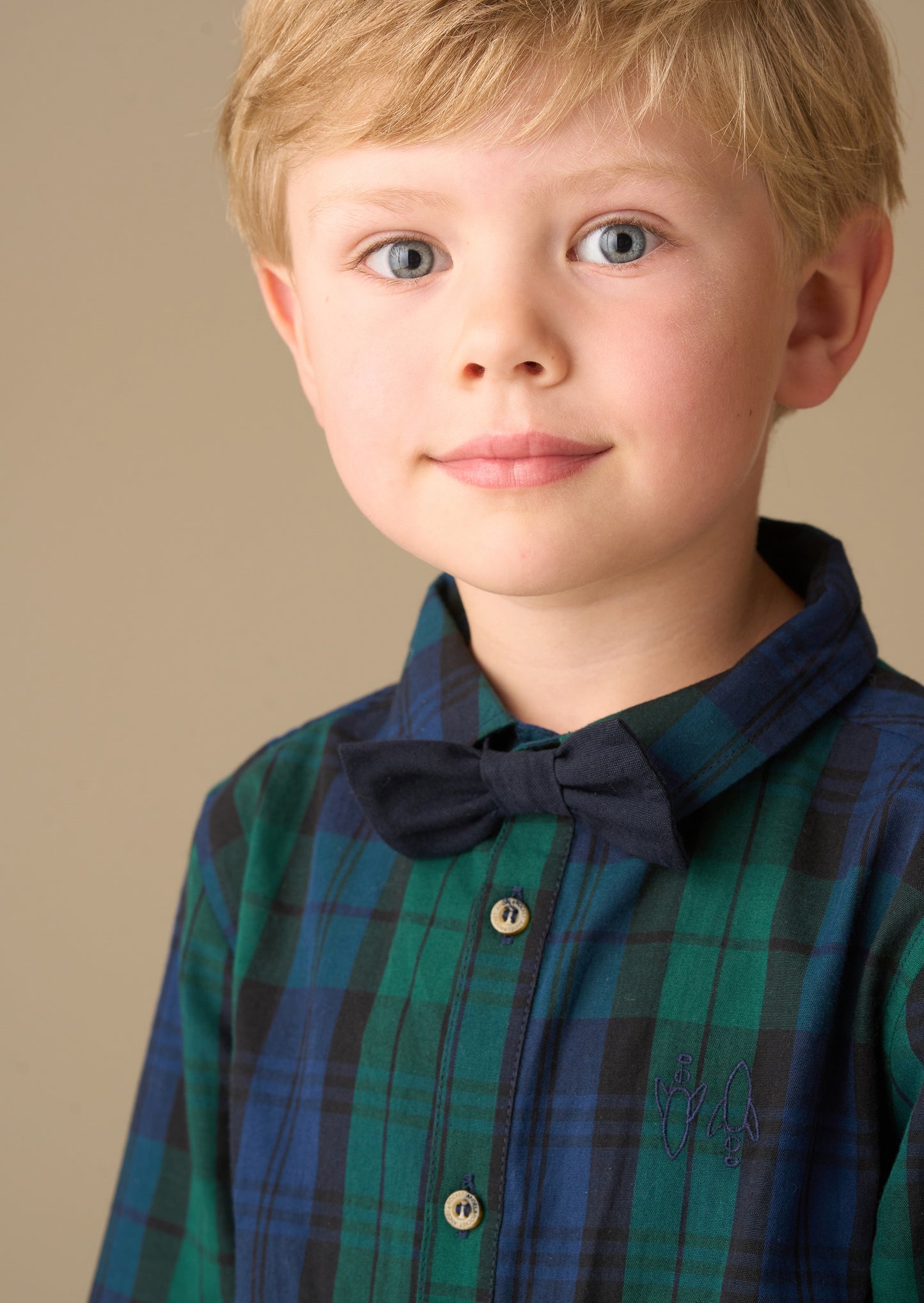 Abel Plaid Shirt With Bow Tie