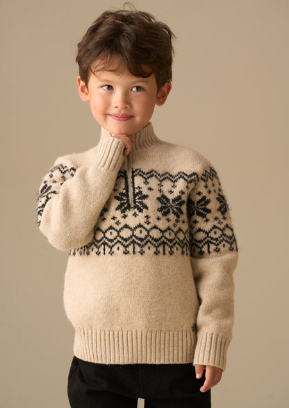 Oakley Stone Fairisle Zip Neck