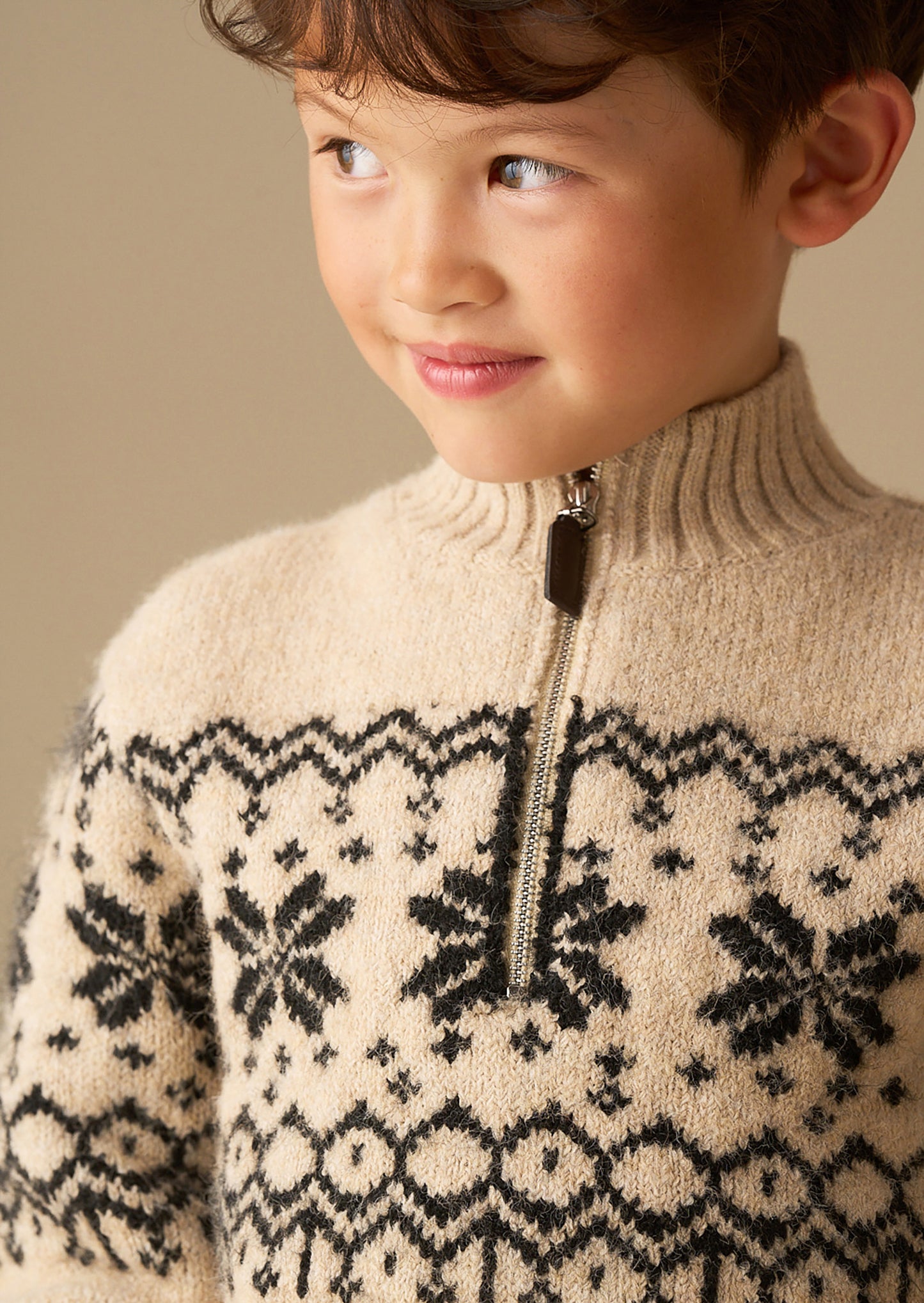 Oakley Stone Fairisle Zip Neck