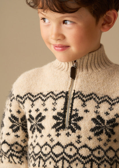 Oakley Stone Fairisle Zip Neck