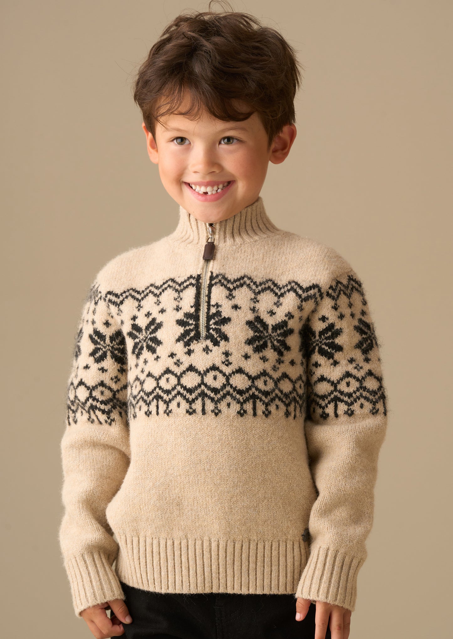 Oakley Stone Fairisle Zip Neck