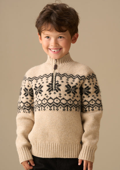 Oakley Stone Fairisle Zip Neck