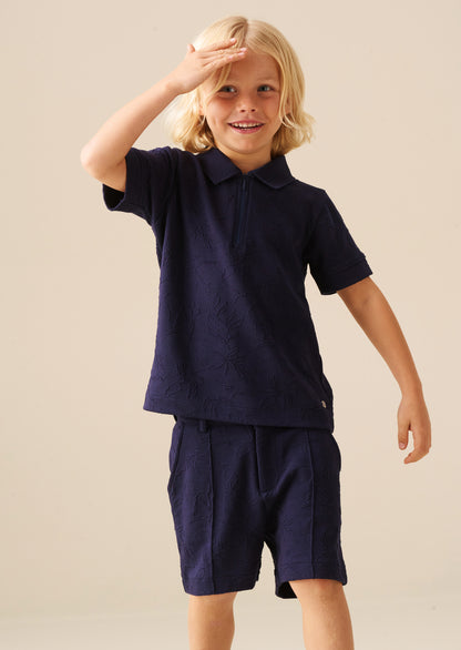 Greyson Jacquard Zip Polo