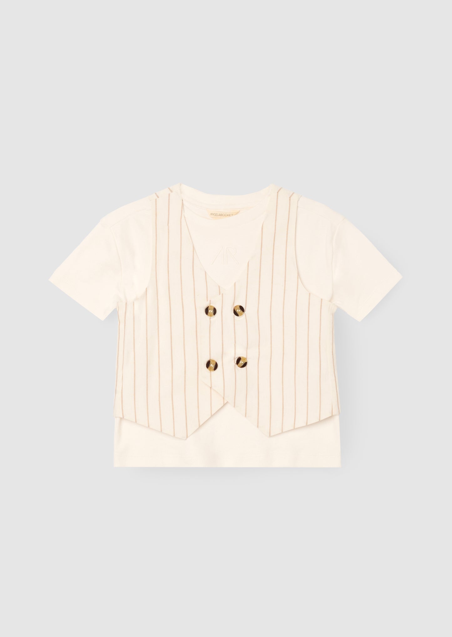 Jake Double Breasted Stripe Waistcoat And T Shirt Set