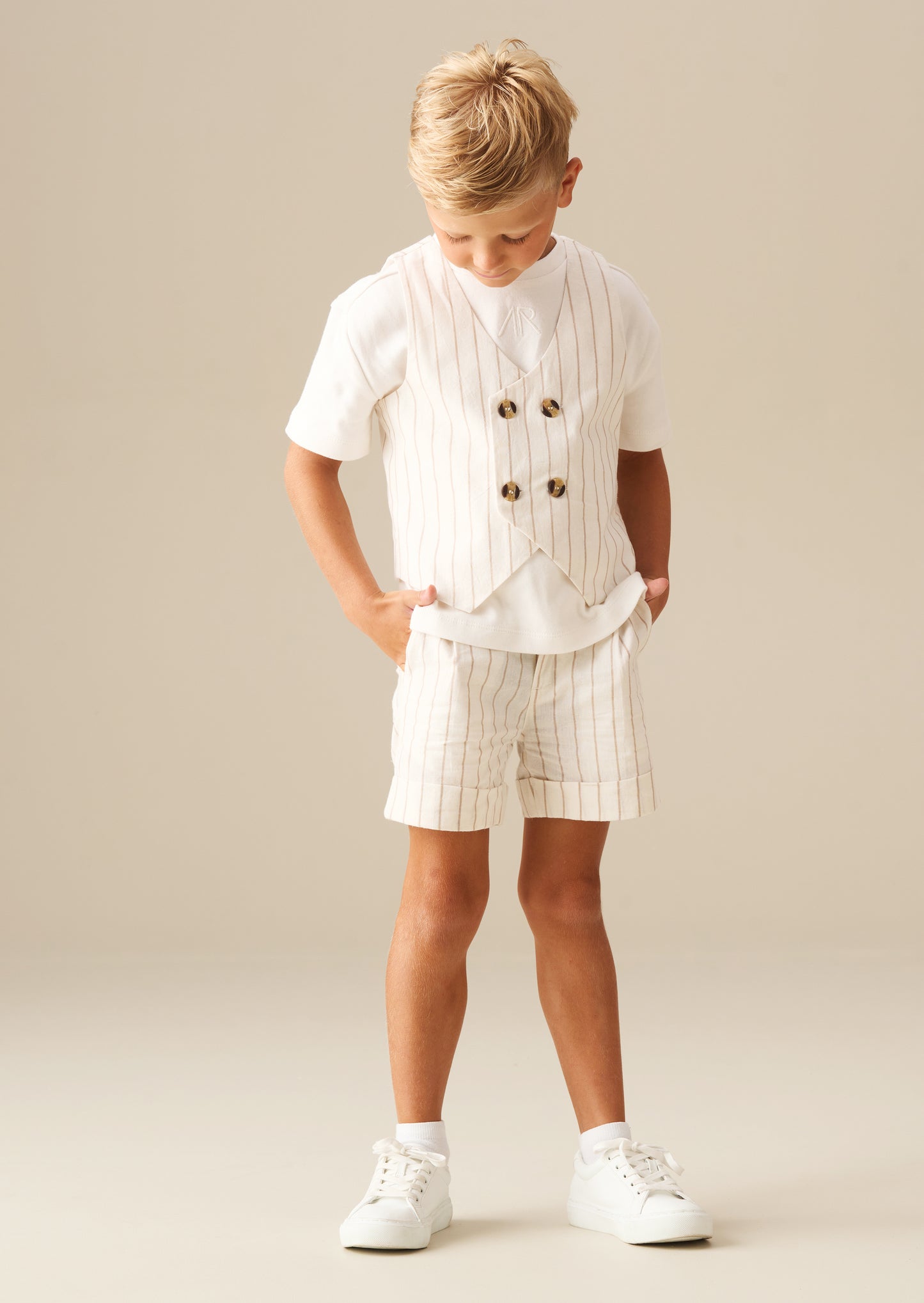 Jake Turn Up Stripe Suit Short