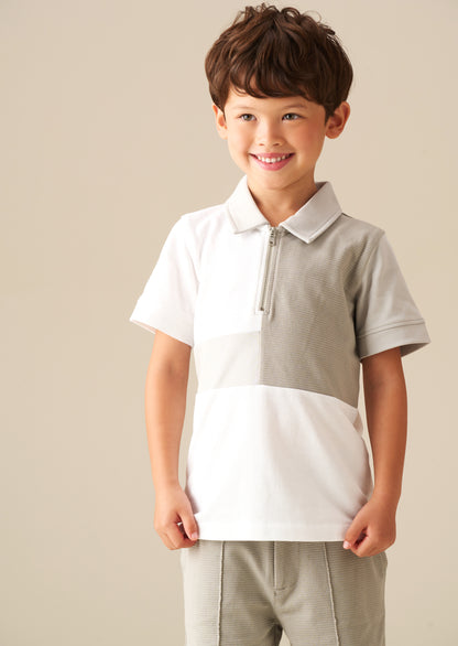 Xander Colour Block Zip Polo