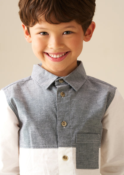 Heath Colour Block Oxford Shirt