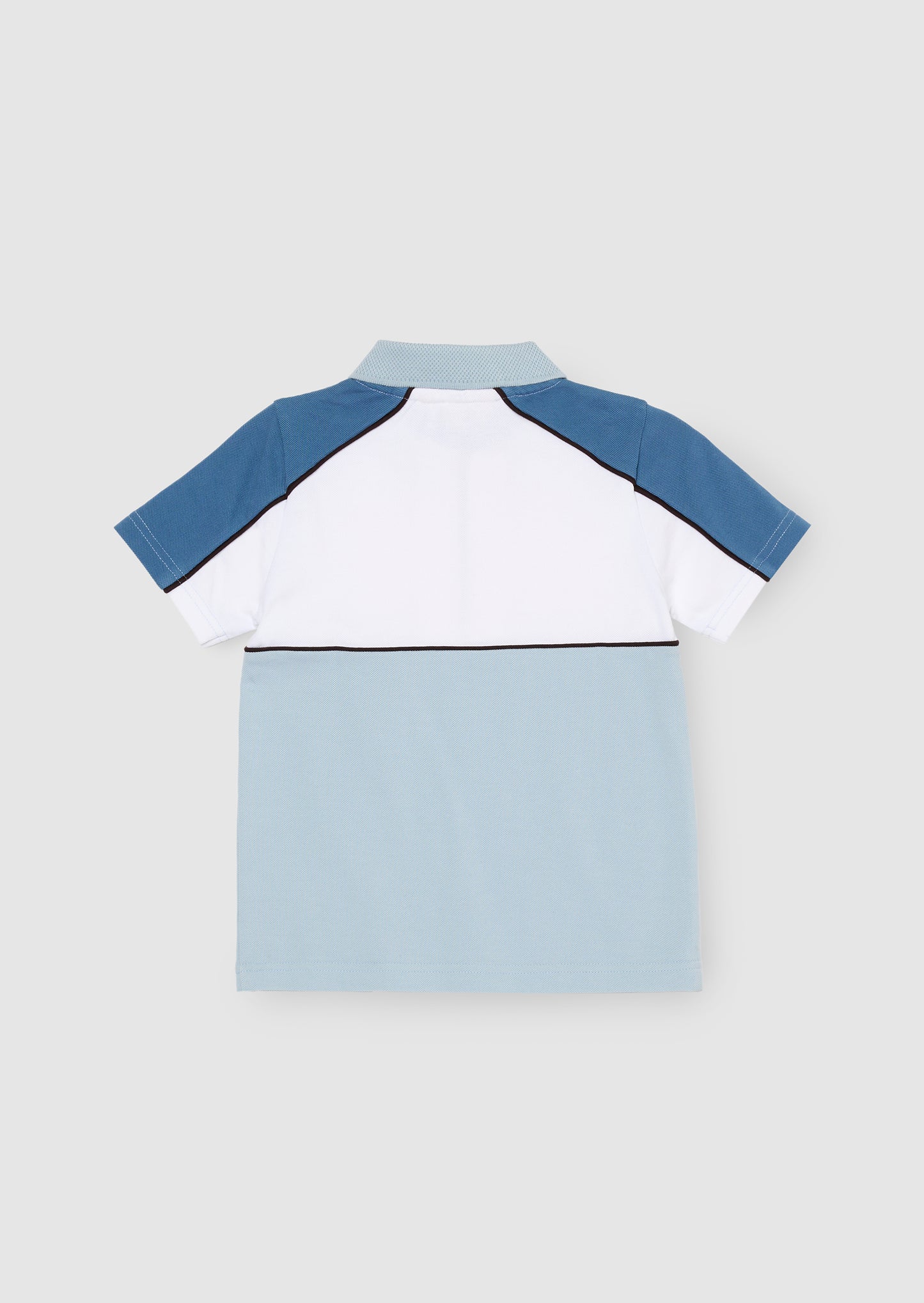 Asher Blocked Pique Zip Polo