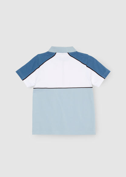 Asher Blocked Pique Zip Polo