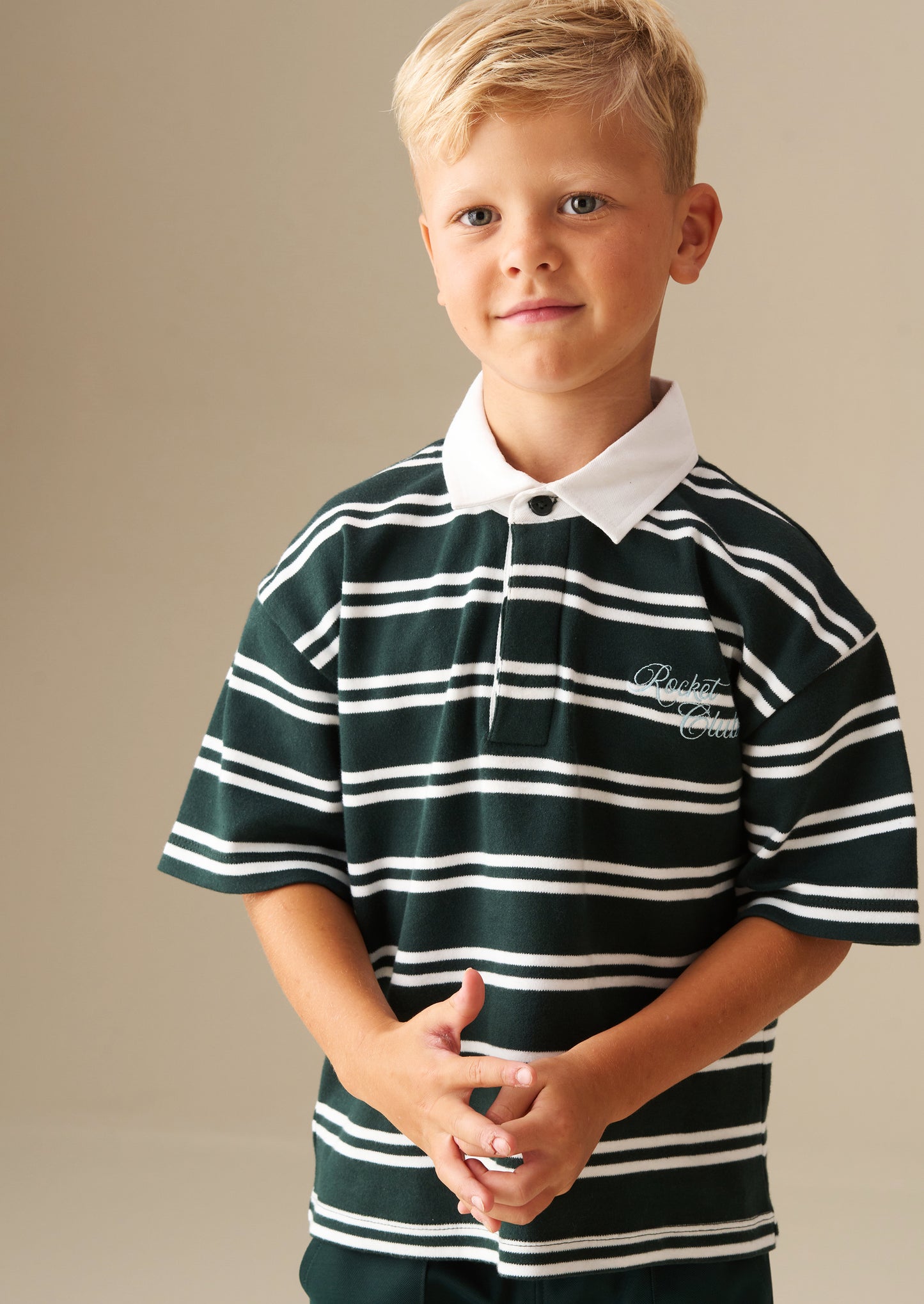 Rudy Textured Striped Boxy Rugby