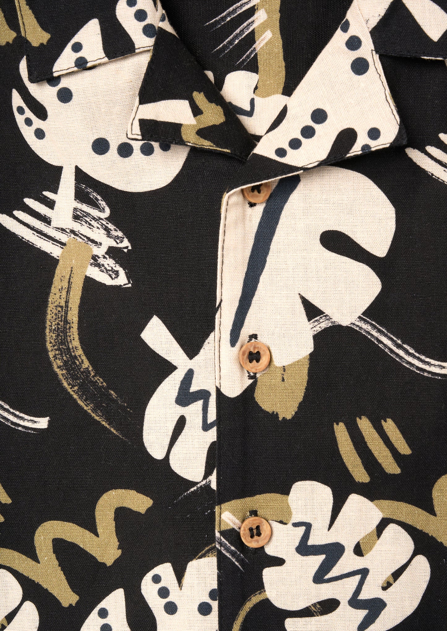 Finn Leaf Print Textured Shirt