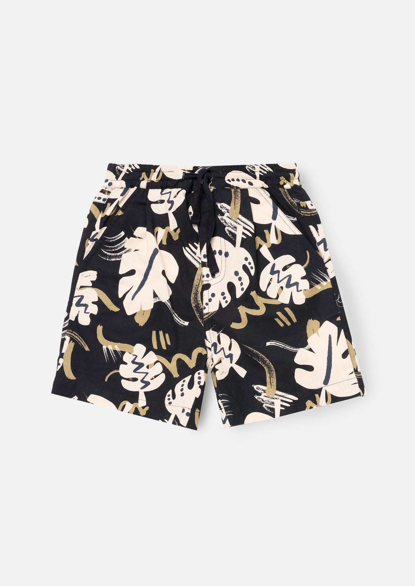 Finn Leaf Print Textured Short