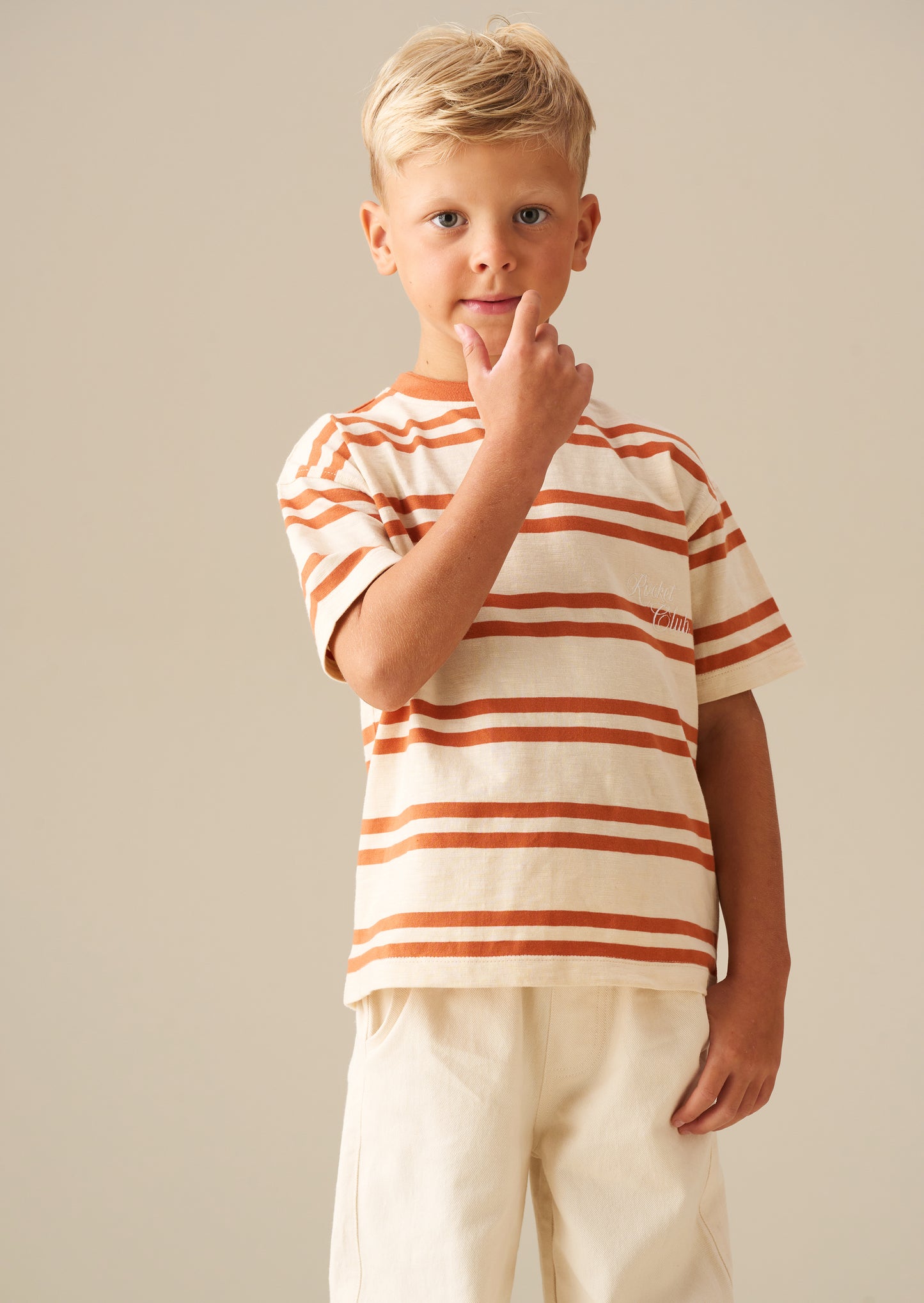 Theo Stripe Textured T Shirt
