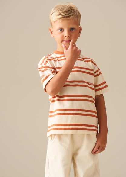 Theo Stripe Textured T Shirt