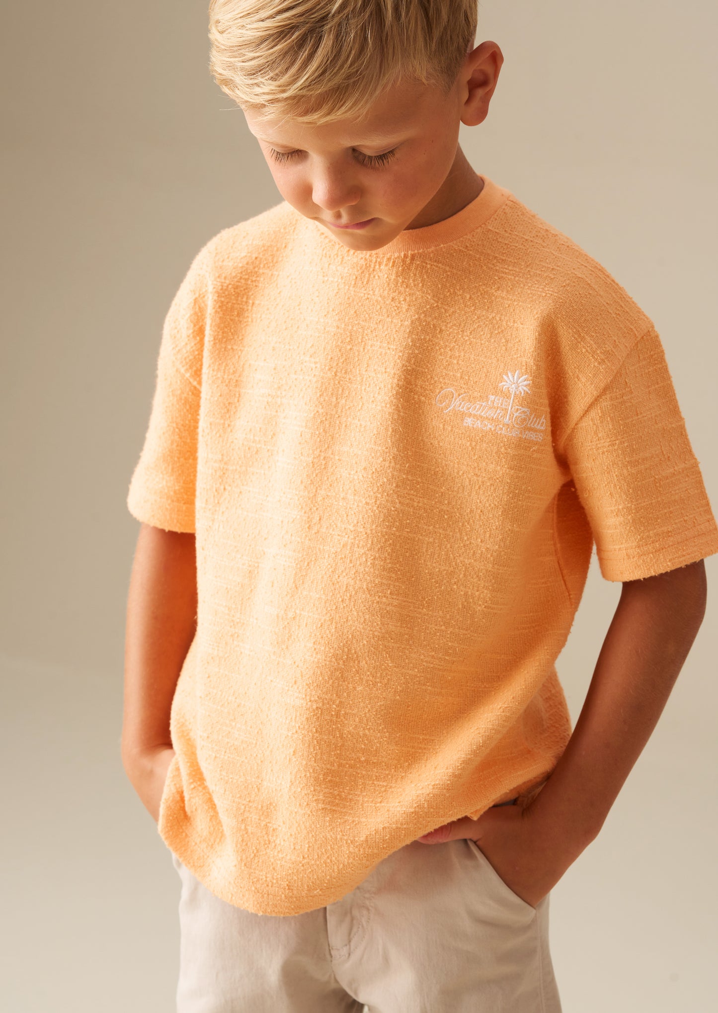 Parker Orange Textured T Shirt