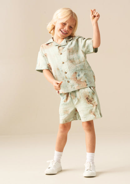 Teddy Tie Dye Print Short