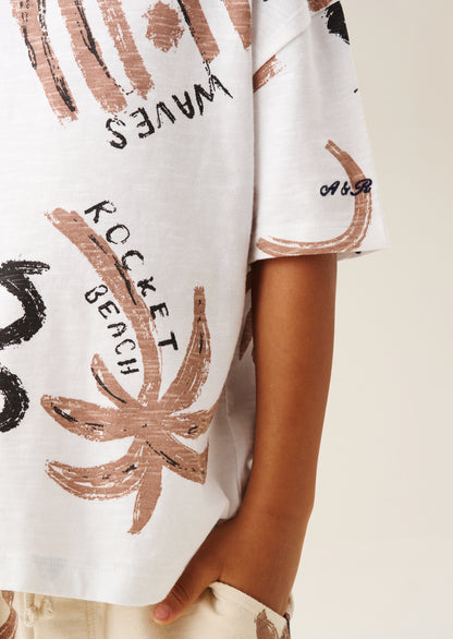 Kylo Oversized Palm Print T-Shirt & Short Set