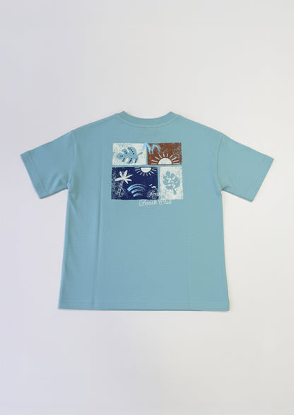Logan Teal Graphic Back T Shirt