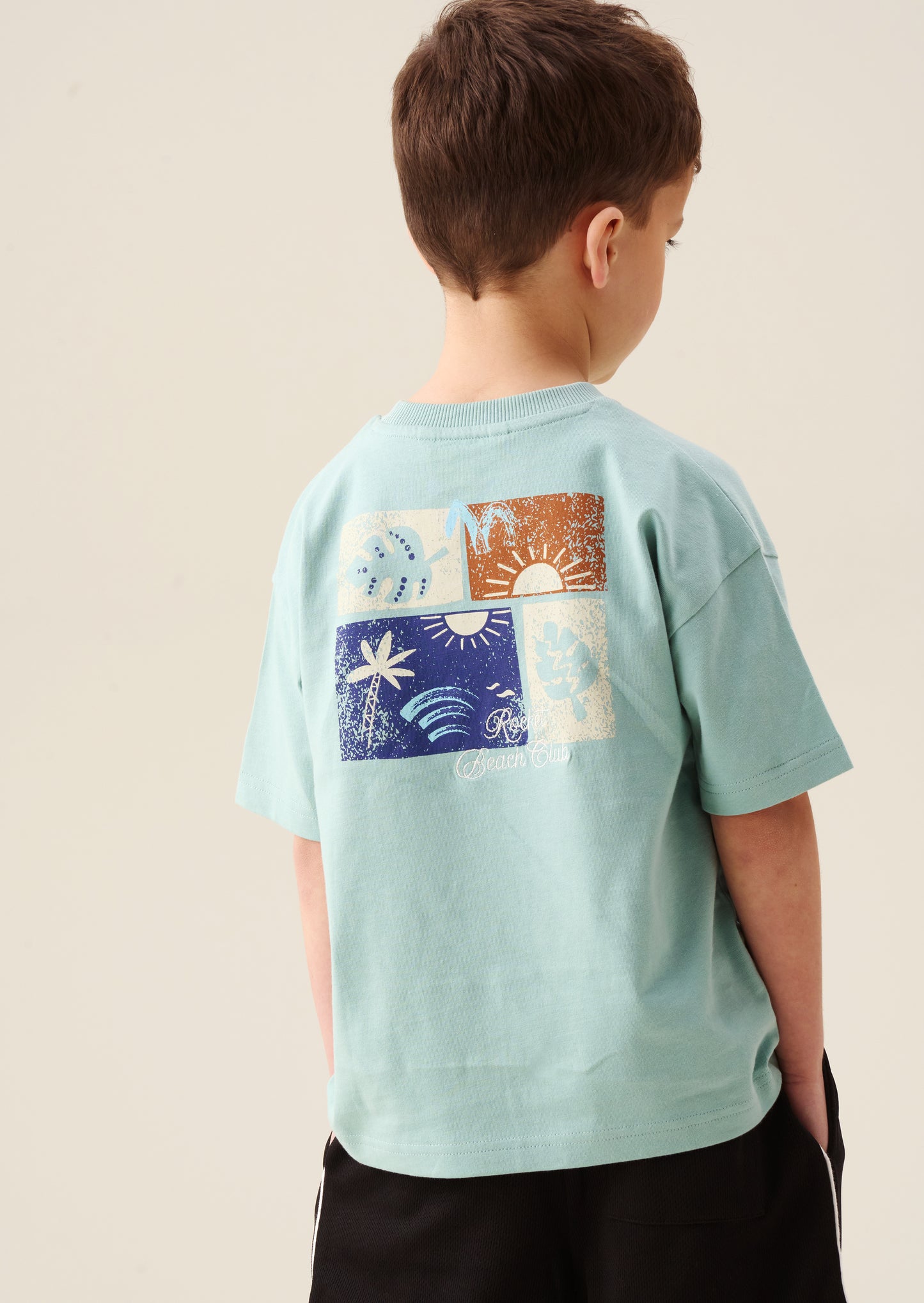 Logan Teal Graphic Back T Shirt