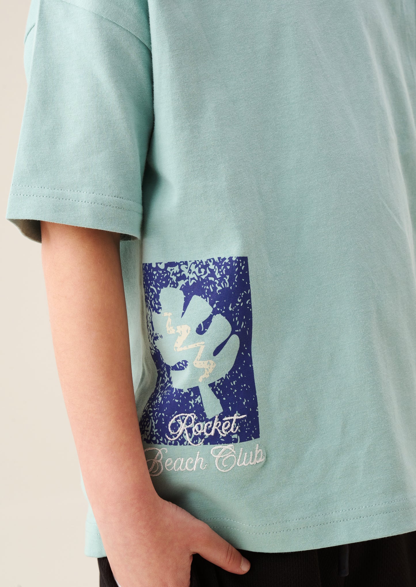Logan Teal Graphic Back T Shirt