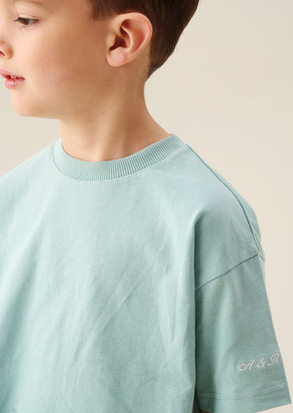 Logan Teal Graphic Back T Shirt