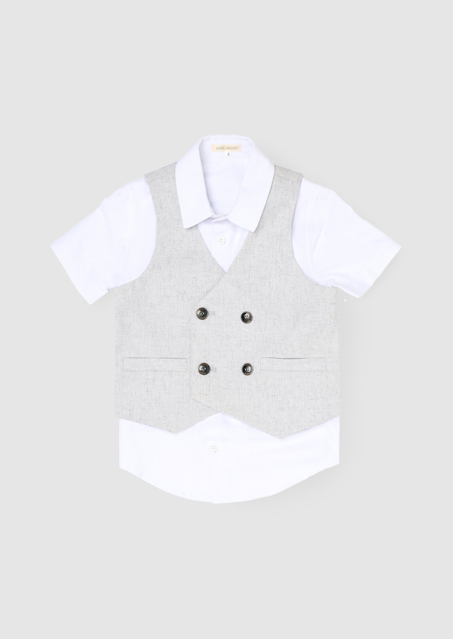 Luca Melange Waistcoat and Shirt Set