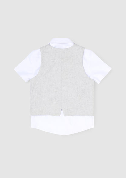 Luca Melange Waistcoat and Shirt Set