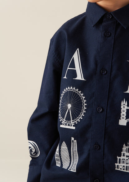 Neo Oversized City Print Shirt