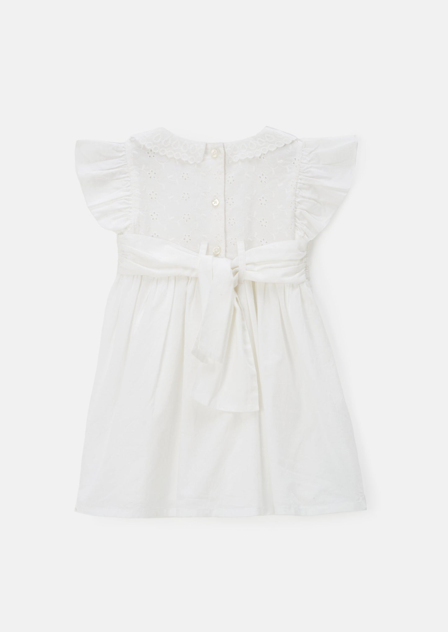 Molly Ivory Embroidered Collar Dress