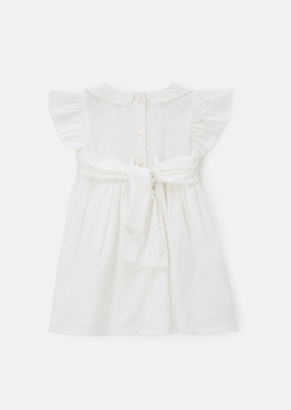 Molly Ivory Embroidered Collar Dress