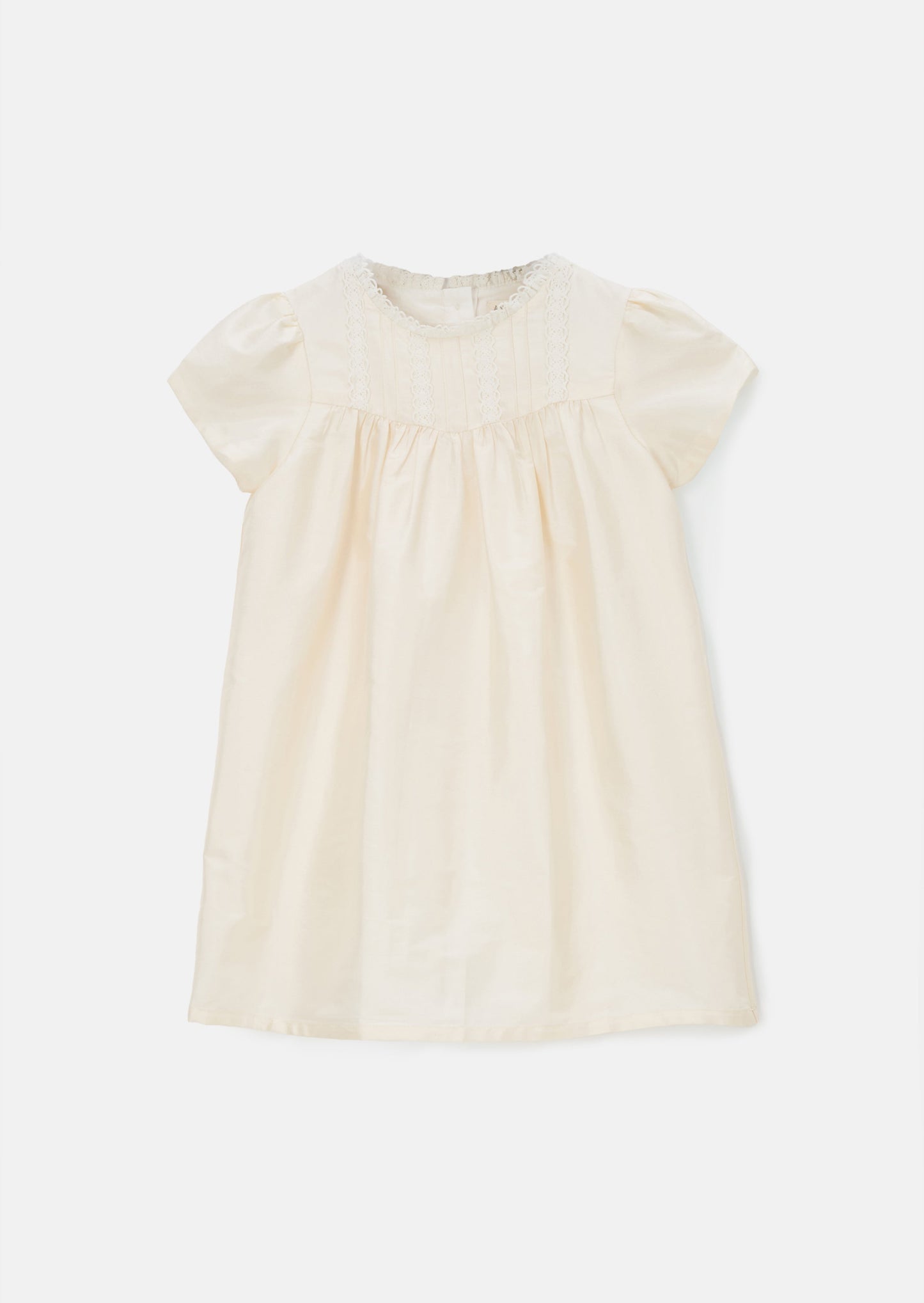 Sofia Ivory Tafetta Lace Trim Dress