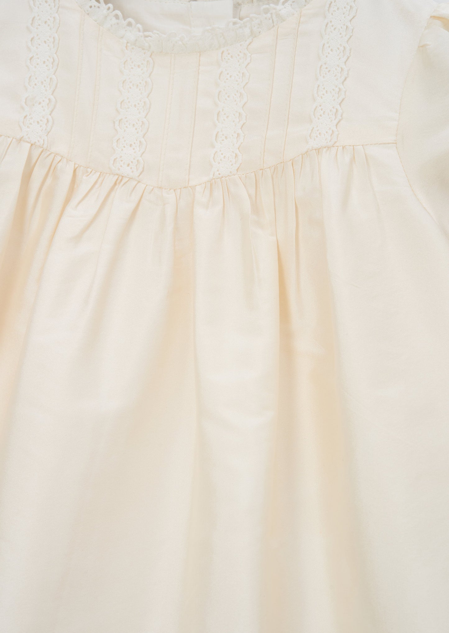 Sofia Ivory Tafetta Lace Trim Dress