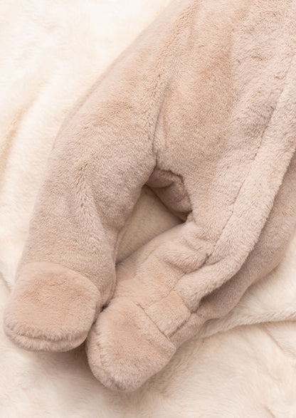 Quinn Taupe Faux Fur Pramsuit