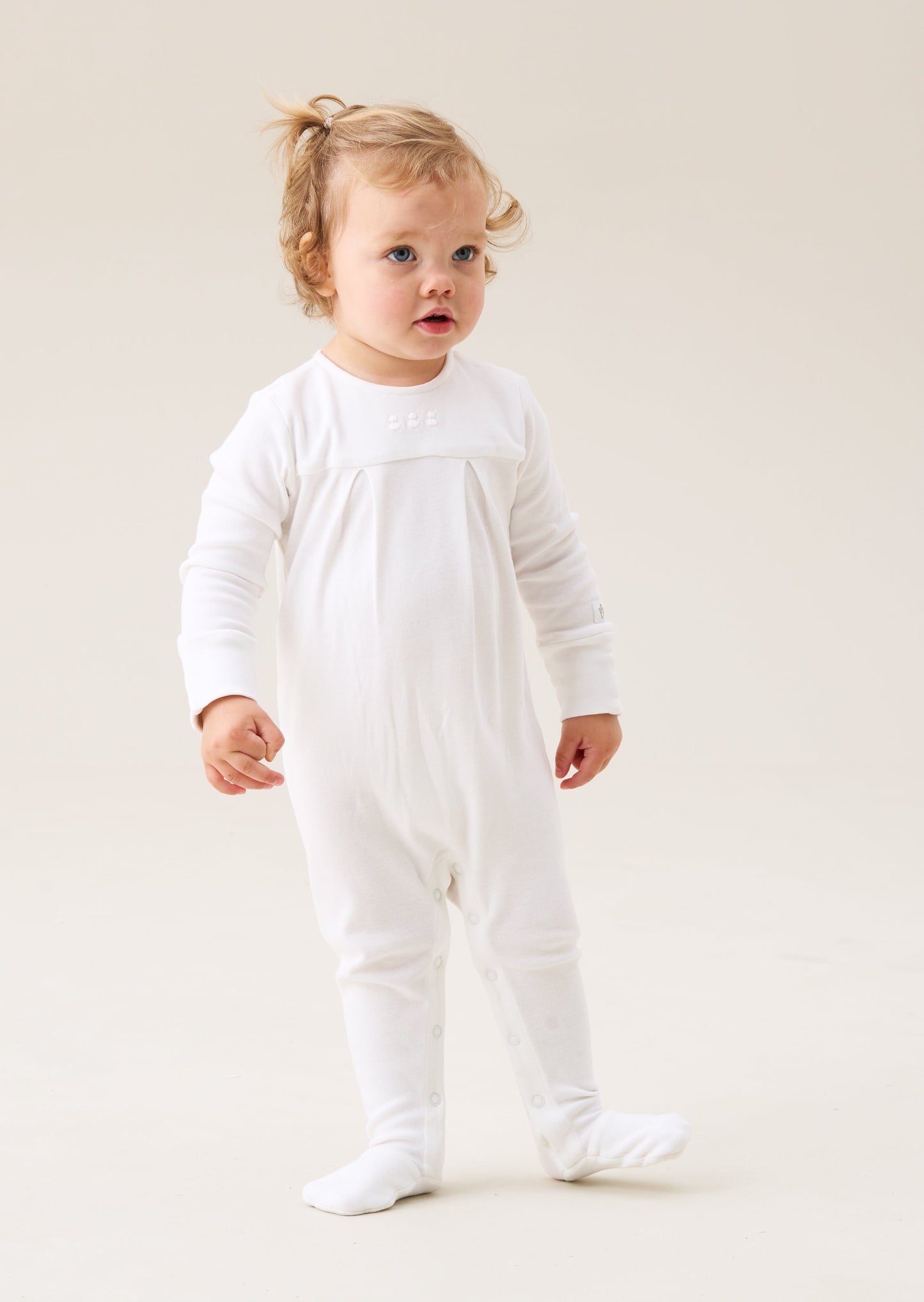 Marcel White Organic Cotton Babygrow