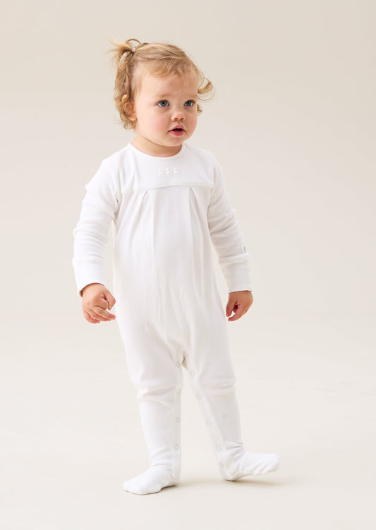 Marcel White Organic Cotton Babygrow