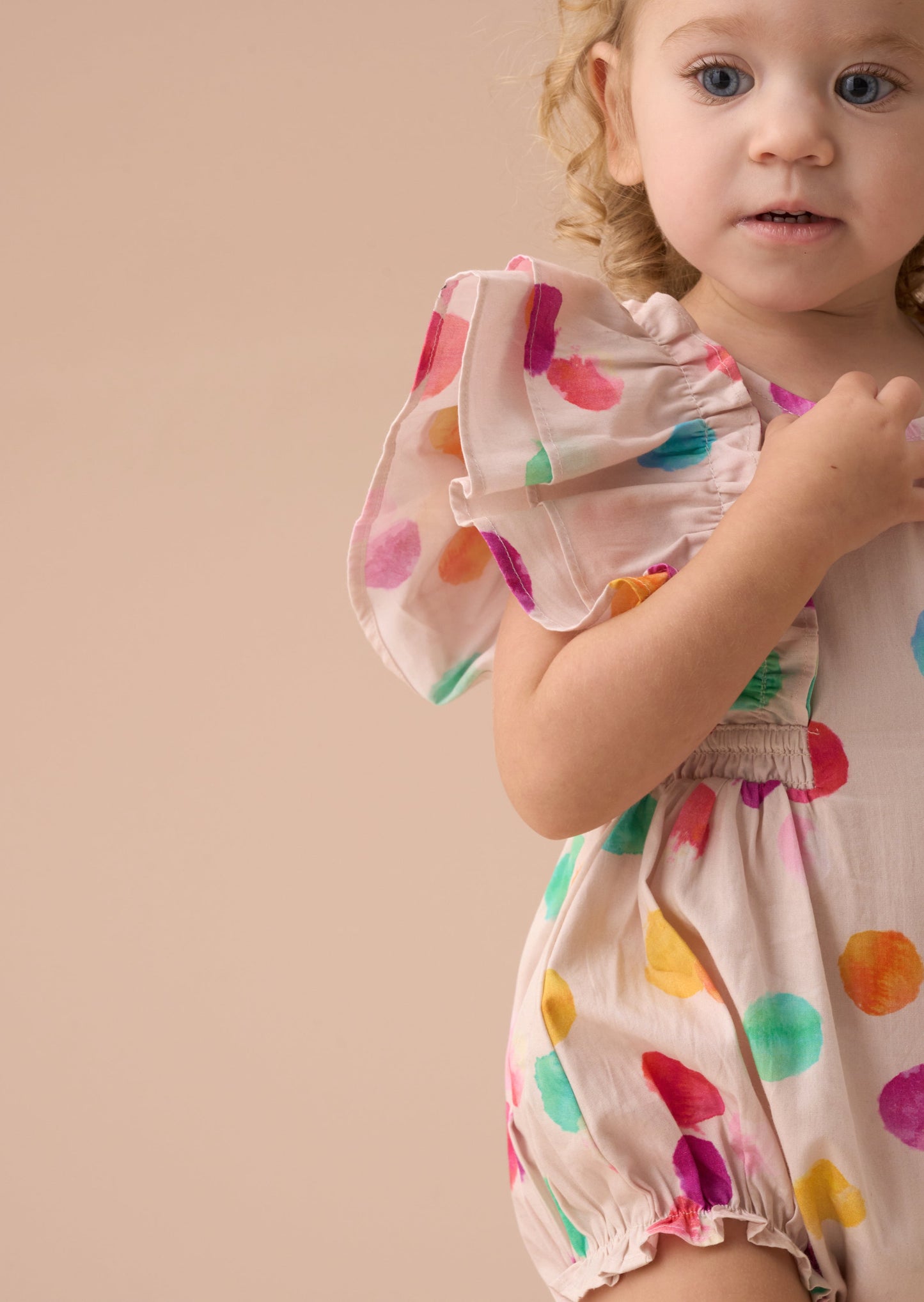 Francesca Multi Rainbow Spot Romper