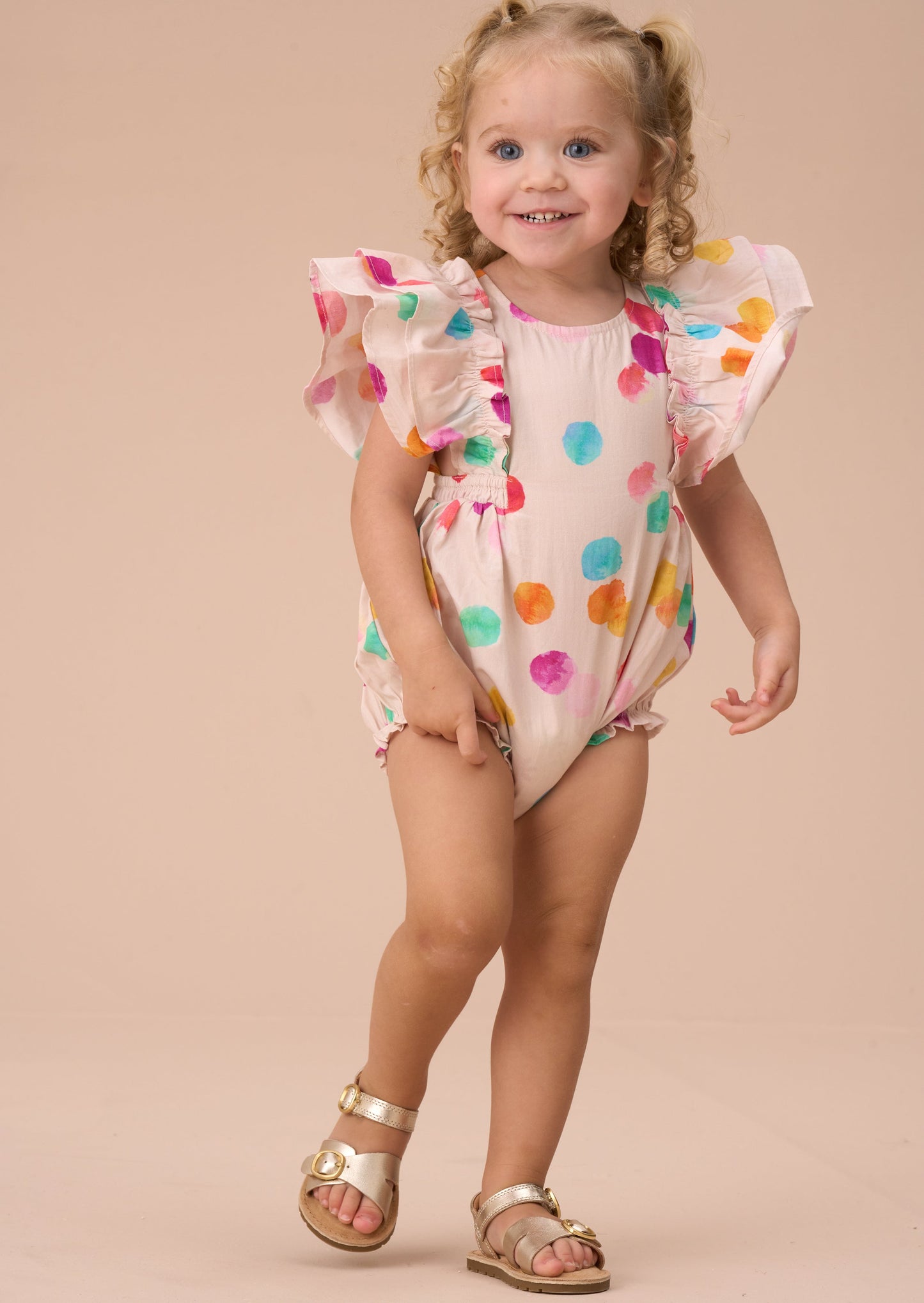 Francesca Multi Rainbow Spot Romper
