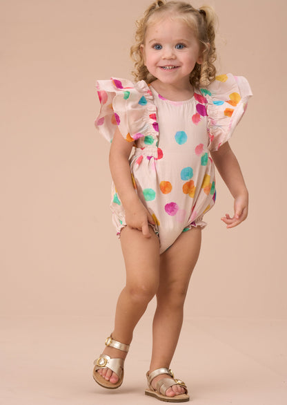 Francesca Multi Rainbow Spot Romper