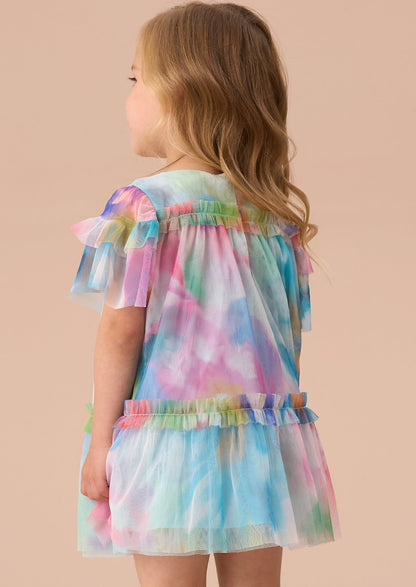 Eleanor Multi Print Mesh Dress And Bloomer