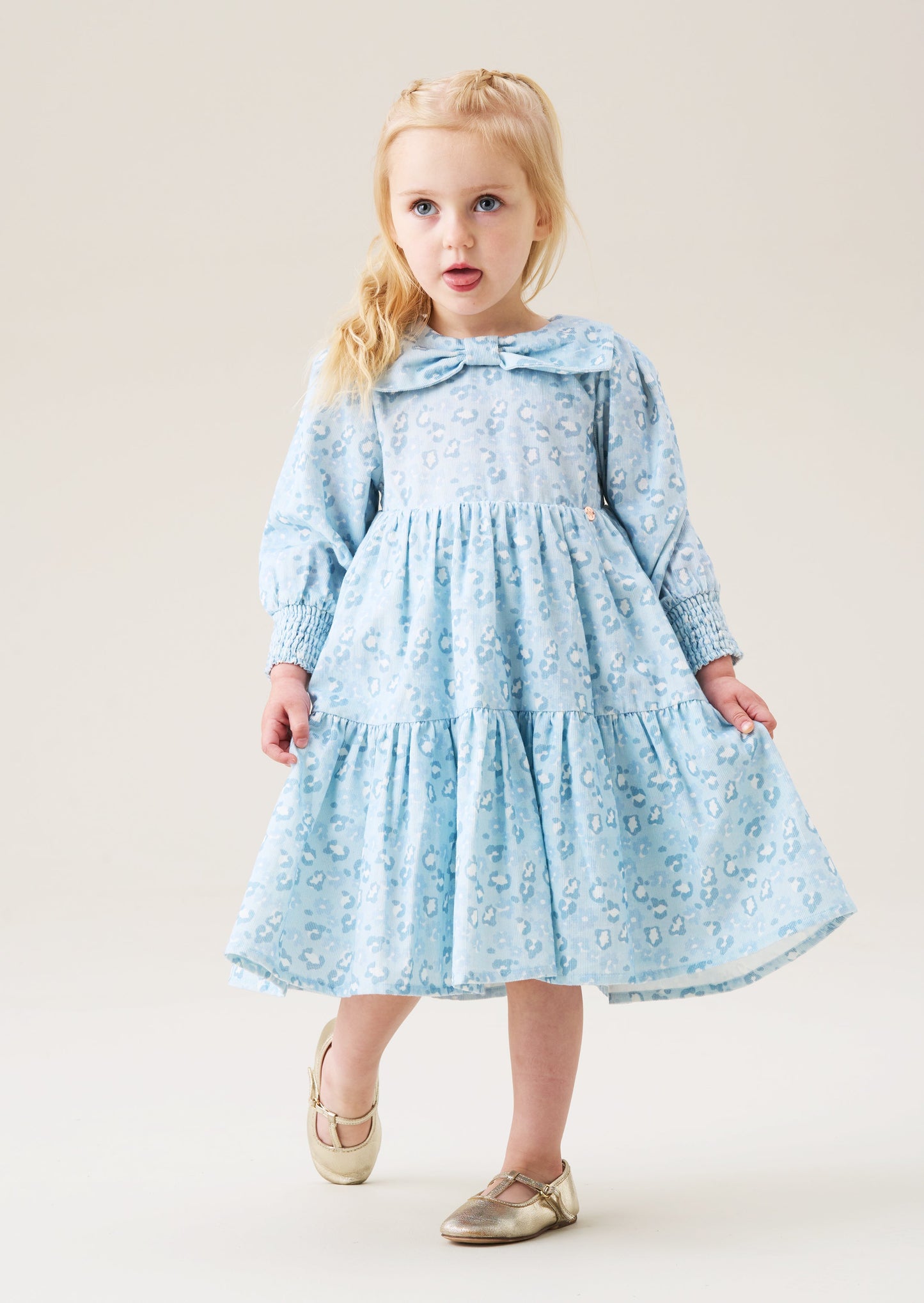 Ava Bow Collar Cord Dress