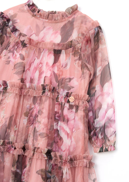 Eleanor Floral Print Mesh Dress